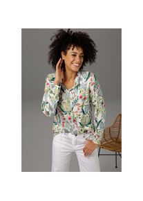 Aniston CASUAL Schlupfbluse mit Bl&uuml;ten und Bl&auml;ttern bedruckt bunt, Gr&ouml;&szlig;e 42