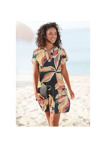s.Oliver Blusenkleid mit Volant am Rock, kurzes Sommerkleid, Strandkleid bunt, Gr&ouml;&szlig;e 44