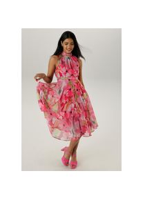 Aniston SELECTED Cocktailkleid mit traumhafter, floraler Musterung schwarz, Gr&ouml;&szlig;e 36