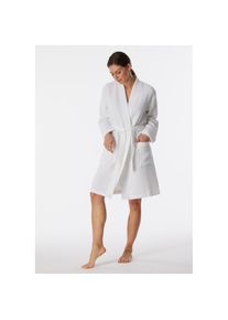 Schiesser Damenbademantel &raquo;Original Classics&laquo; aufgesetzte Taschen, Baumwolle, Waffelpiqu&eacute; wei&szlig;, Gr&ouml;&szlig;e L