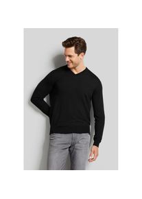 Bugatti Rundhalspullover aus feiner Merinowolle schwarz, Gr&ouml;&szlig;e XL