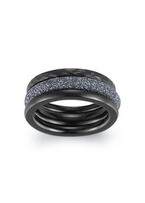 Kingka Ring-Set &raquo;Stardust Noir&laquo; schwarz, Gr&ouml;&szlig;e 54