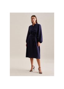 Seidensticker Sommerkleid &raquo;Schwarze Rose&laquo; Langarm Kragen Uni blau, Gr&ouml;&szlig;e M38