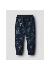 name it Sweatpants &raquo;NMMVARON f&uuml;r Jungen mit Tunnelzug und Markenlabel&laquo; bedruckt, casual, normal, Baumwolle, ohne Kragen blau, Gr&ouml;&szlig;e 80