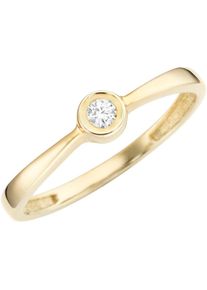 Firetti Fingerring &raquo;Schmuck Geschenk Gold 375 Damenring Verlobungsring Goldring Solit&auml;r&laquo; mit Brillant goldfarben, Gr&ouml;&szlig;e 19