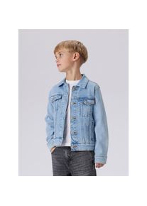 name it Jeansjacke &raquo;NKMJAGGER f&uuml;r Jungen mit Brusttaschen und elastischem Denim&laquo; regular fit, Denim, Abriebeffekte, Umlegekragen blau, Gr&ouml;&szlig;e 158