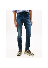 Tommy Jeans Gerade Jeans &raquo;Scanton Slim&laquo; Mit Markenlabel aus Leder hinten blau, Gr&ouml;&szlig;e 32