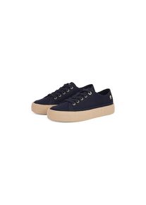 Tommy Hilfiger Plateausneaker &raquo;VULC ESPADRILLE SNEAKER&laquo; , Freizeitschuh, Halbschuh, Schn&uuml;rer mit bastbezogenem Plateau blau, Gr&ouml;&szlig;e 41