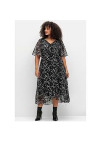 sheego Chiffonkleid &raquo;Chiffonkleid&laquo; schwarz-wei&szlig;, Gr&ouml;&szlig;e 44