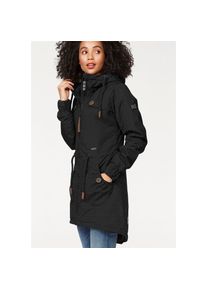 alife and kickin Alife & Kickin Outdoorjacke &raquo;CHARLOTTEAKB&laquo; mit Kapuze gef&uuml;tterter Parka, Kapuzenjacke durch Bindeband tailliert schwarz, Gr&ouml;&szlig;e XXL (44/46)