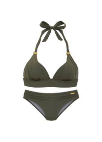 Lascana Triangel-Bikini &raquo;Toni&laquo; mit goldfarbenen Accessoires gr&uuml;n, Gr&ouml;&szlig;e 34