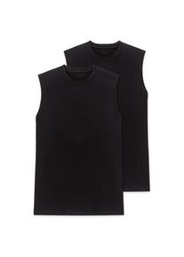 Schiesser Achselhemd &raquo;Essentials&laquo; 2er Pack, &auml;rmellos, Doppelpack, Rundhalsausschnitt, Baumwolle schwarz, Gr&ouml;&szlig;e XXL
