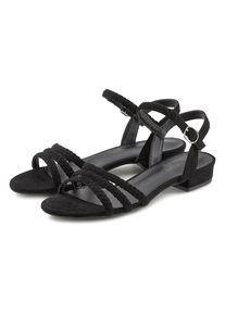 Lascana Sandale &raquo;Sommerschuh&laquo; Sandalette, Sommerschuh mit geflochtenen Riemchen VEGAN schwarz, Gr&ouml;&szlig;e 41