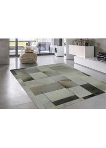 Calo-deluxe Lederteppich &raquo;Solut 305 - Fellteppich&laquo; rechteckig 8 mm H&ouml;he echtes Rinderfell, Patchwork, Wohnzimmer