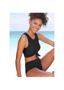 Venice Beach Crop-Bikini-Top &raquo;Planet&laquo; mit Zierknoten schwarz, Gr&ouml;&szlig;e 40