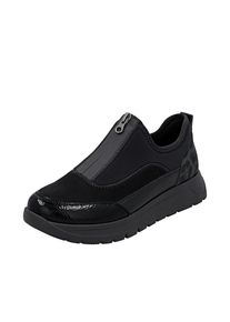 Remonte Plateausneaker Halbschuh, Casual-Sneaker mit Lackdetails schwarz, Gr&ouml;&szlig;e 38