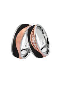 DOOSTI Trauring &raquo;Schmuck Geschenk Edelstahl Trauring Ehering Partnerring LIEBE&laquo; wahlweise mit oder ohne Zirkonia rosegold, Gr&ouml;&szlig;e 60