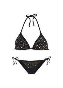 JETTE Triangel-Bikini mit Ziernieten schwarz, Gr&ouml;&szlig;e 36