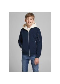 Jack & Jones Jack & Jones Junior Bomberjacke &raquo;JJERUSH windabweisend und pflegeleicht&laquo; ohne Kapuze unifarben, modisch, regular fit, Web, Stehkragen blau, Gr&ouml;&szlig;e 152/