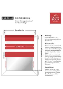 LICHTBLICK ORIGINAL Doppelrollo &raquo;Duo Rollo Klemmfix&laquo; Lichtschutz ohne Bohren freih&auml;ngend Seitenzugrollo, Montage mit beiliegendem, verstellbarem 