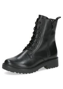 Caprice Stiefelette , Blockabsatz, Schn&uuml;rstiefelette, Schn&uuml;rboots, zwei Rei&szlig;verschl&uuml;sse schwarz, Gr&ouml;&szlig;e 41