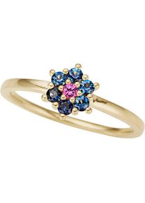 Firetti Fingerring &raquo;Schmuck Geschenk Gold 333 Damenring Goldring Blume Edelstein&laquo; mit Rubin, Saphir bunt, Gr&ouml;&szlig;e 18