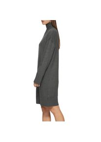 QS Strickkleid Ohne Taschen mit geripptem Stehkragen schwarz, Gr&ouml;&szlig;e XS