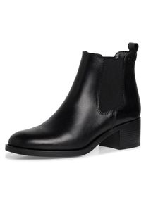 Tamaris Chelseaboots Blockabsatz, Stiefelette, Schlupfschuh in schmaler Form schwarz, Gr&ouml;&szlig;e 39