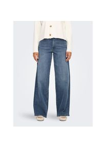 Only High-waist-Jeans &raquo;ONLMADISON &ndash; High-Waist-Jeans mit modischen Abriebeffekten&laquo; Abriebeffekte, casual, weit, Denim blau, Gr&ouml;&szlig;e M (38)