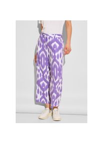 Street One Leinenhose Sommerhose mit Ikat Muster lila, Gr&ouml;&szlig;e 34