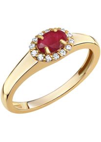 Firetti Goldring &raquo;Schmuck Geschenk Gold 375 Fingerring Ring&laquo; mit Rubin, Zirkonia (synth.) rot, Gr&ouml;&szlig;e 54