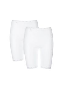 Sloggi Lange Unterhose &raquo;Basic+&laquo; 2er Pack, Spitzenbesatz, weiche N&auml;hte, Baumwollmischung wei&szlig;, Gr&ouml;&szlig;e 52