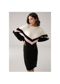 Laura Scott Strickkleid Ohne Taschen mit Streifenmuster aus weicher Viskosequalit&auml;t schwarz, Gr&ouml;&szlig;e 48