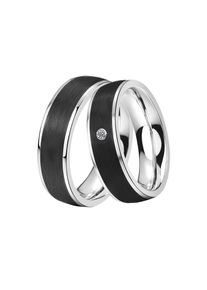 DOOSTI Trauring &raquo;Schmuck Geschenk Edelstahl Trauring Ehering Partnerring LIEBE&laquo; wahlweise mit oder ohne Zirkonia schwarz, Gr&ouml;&szlig;e 52