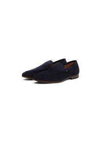 Tommy Hilfiger Slipper &raquo;HILFIGER FLEXIBLE SUEDE LOAFER&laquo; , Blockabsatz, Loafer, Businsesschuh, Abendschuh mit Logoflag blau, Gr&ouml;&szlig;e 40