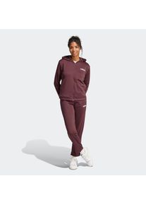 adidas Sportswear Trainingsanzug &raquo;W LINEAR TS&laquo; 2 Stk. zweiteiliges Set, f&uuml;r Laufen, aus Polyester, mit Rippb&uuml;ndchen rot, Gr&ouml;&szlig;e S