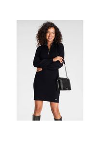 Laura Scott Strickkleid mit Troyer Kragen in Mini Form schwarz, Gr&ouml;&szlig;e 44