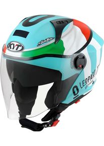 KYT D-City Colorful Leopard Replica Tricolore, integraalhelm , kleur: Turquoise/Wit/Rood/Groen , maat: XL