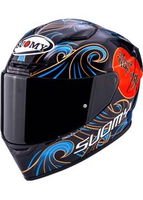 Suomy Track-1 Waves, full face helmet , color: Black/Blue/Red/Gold , size: XXL