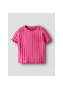 name it Kurzarmshirt &raquo;NKFNORALINA SS CROP TOP NOOS&laquo; Baumwollmischung mit Stretch, gewellte Abschl&uuml;sse rosa, Gr&ouml;&szlig;e 134 (140)