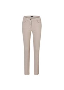 GOLDNER Regular-fit-Jeans &raquo;Lange Freizeithose BELLA mit Formbund&laquo; beige, Gr&ouml;&szlig;e 48