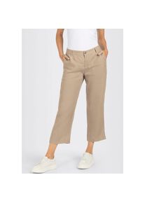 MAC Leinenhose &raquo;NORA cropped&laquo; Sommerhose temperaturausgleichend und angenehm auf der Haut beige, Gr&ouml;&szlig;e 46