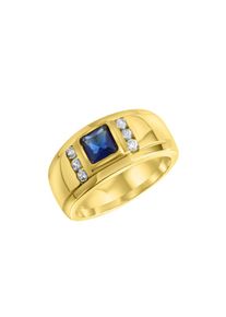 Firetti Fingerring &raquo;Schmuck Geschenk Silber 925 Silberring Siegelring-Optik&laquo; mit Glasstein, Zirkonia (synth.) blau, Gr&ouml;&szlig;e 21