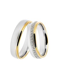 DOOSTI Trauring &raquo;Schmuck Geschenk Silber 925 Trauring Ehering Partnerring LIEBE&laquo; Made in Germany - wahlweise mit oder ohne Zirkonia goldfarben, Gr&ouml;&szlig;e 
