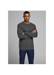 Jack & Jones Jack & Jones Rundhalspullover &raquo;JJEHILL Einfarbiger Pullover mit angenehmem Tragegef&uuml;hl&laquo; unifarben, modisch, schmal, Baumwolle, Rundhals grau, Gr&ouml;&szlig;e XS