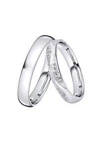 DOOSTI Trauring &raquo;Schmuck Geschenk Silber 925 Trauring Ehering Partnerring LIEBE&laquo; wahlweise mit oder ohne Zirkonia silberfarben, Gr&ouml;&szlig;e 56