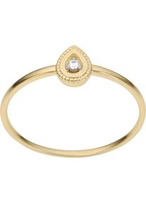 Firetti Fingerring &raquo;Schmuck Geschenk Gold 333 Damenring Goldring Tropfenform bicolor&laquo; mit Brillant goldfarben, Gr&ouml;&szlig;e 18