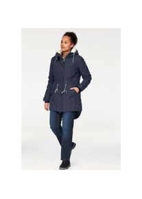 Polarino Funktionsparka mit Kapuze Obermaterial wasser-/winddicht & atmungsaktiv, verschwei&szlig;te N&auml;hte blau, Gr&ouml;&szlig;e 48