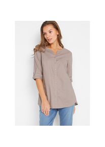 bonprix Langarmbluse &raquo;Bluse mit Leinen, 3/4 Arm&laquo; Bluse mit Leinen, 3/4 Arm grau, Gr&ouml;&szlig;e 56