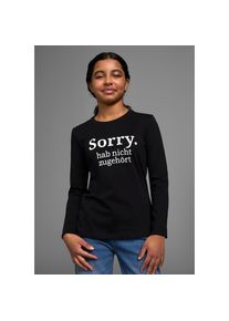 Kidsworld Langarmshirt &raquo;Sorry. hab nicht zugeh&ouml;rt&laquo; Langarm, Basic-Passform, mit peppigem Druck und Statements schwarz, Gr&ouml;&szlig;e 176/182